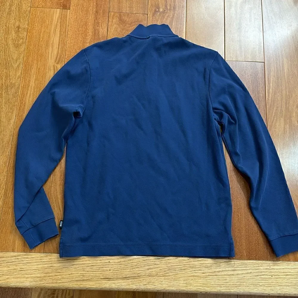 Hugo Boss Mens Blue Long Sleeve 1/4 Zip Pullover Jacket‎ Size M